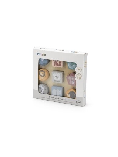 VIGA PolarB Wooden Shape Block Puzzle with Animals 3