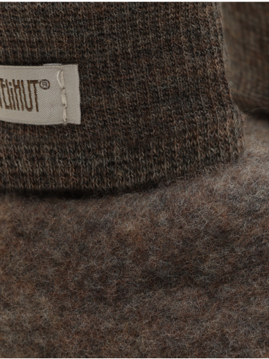Woolen baby booties, Huttelihut Dark brown 1