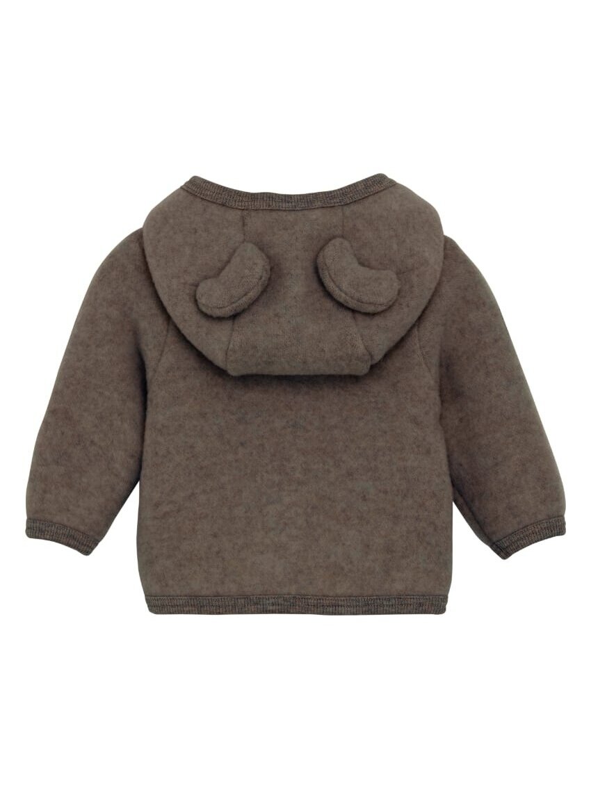 Wool Cardigan for Babies, Huttelihut (Brown Melange) 2 Wool Cardigan for Babies, Huttelihut (Brown Melange) 2