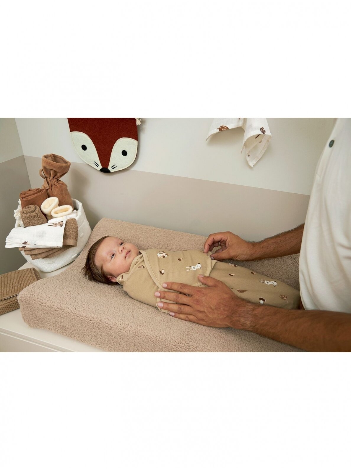 Vystyklas-kokonas, 0-3 mėn, Forst Animals sand, TOG 1,0, Meyco Baby   1