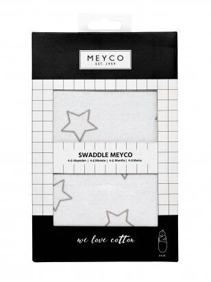 Vystyklas-kokonas, 0-3 mėn., Meyco Baby (Stars - Grey)