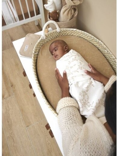 Baby Swaddle, 0-3 months by Meyco Baby (Branches Sand) 1