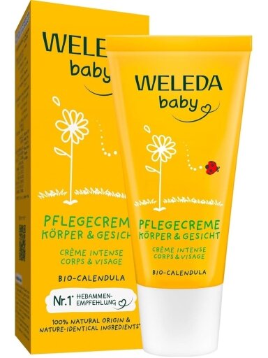 WELEDA vaikiškas drėkinamasis kremas su medetkomis, 75 ml