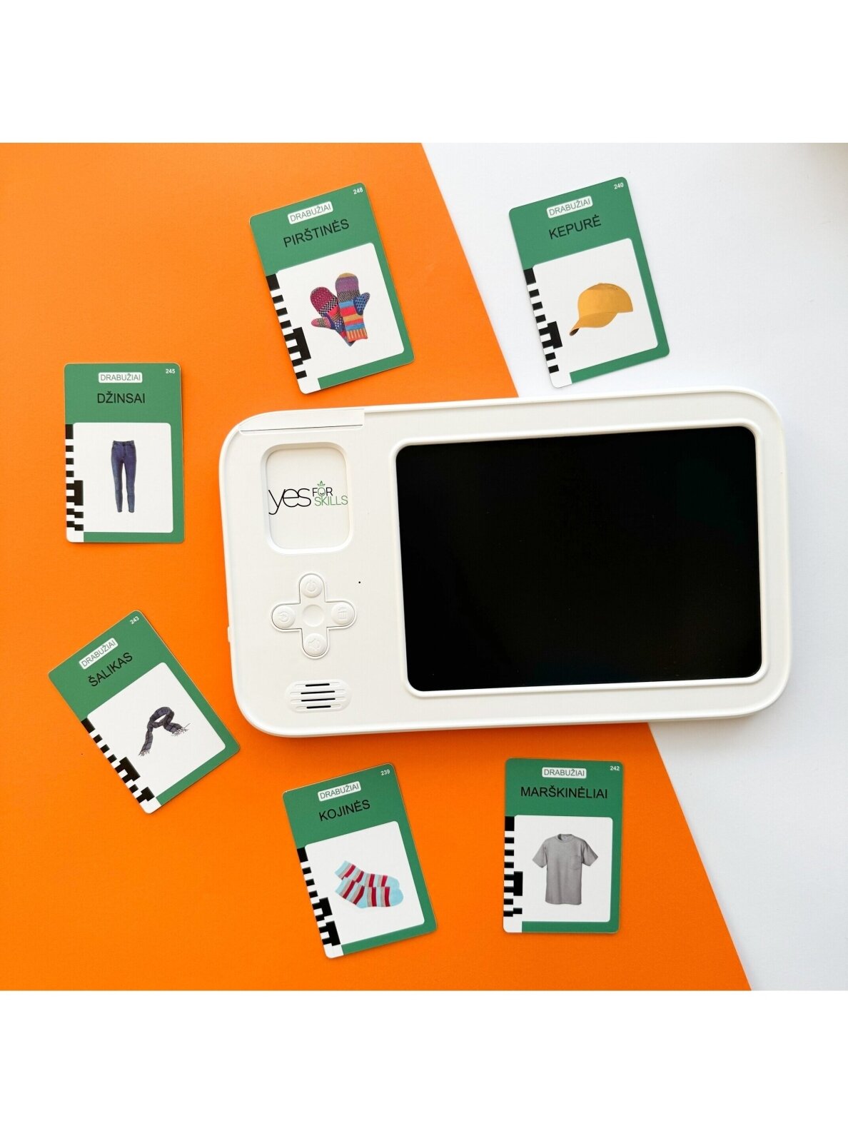 Yes For Skills Lithuanian-voiced cards "Talking Cards" with a drawing tablet 12 Yes For Skills Lithuanian-voiced cards "Talking Cards" with a drawing tablet 12
